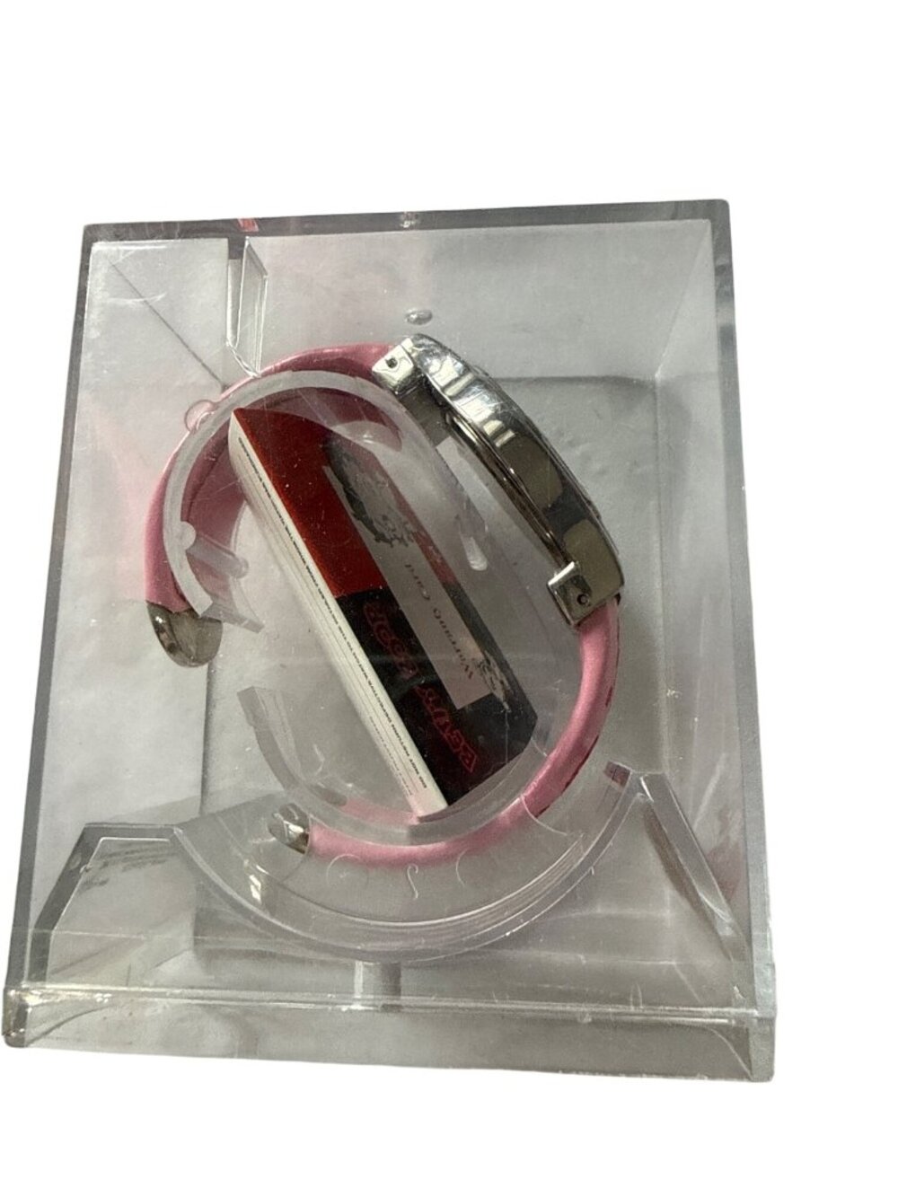 ‘07 Betty Boop Pink Watch W/ Crystal Accents Floral Leather Strap Original Case - Picture 3 of 6